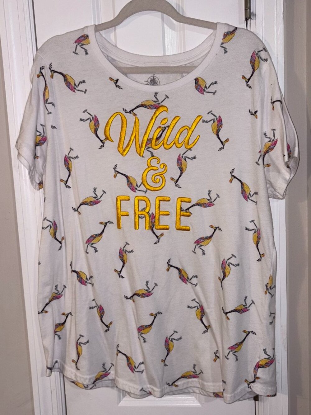 Disney Parks Pixar Up Kevin Wild & Free Embroidered Tee Shirt Adult XXL